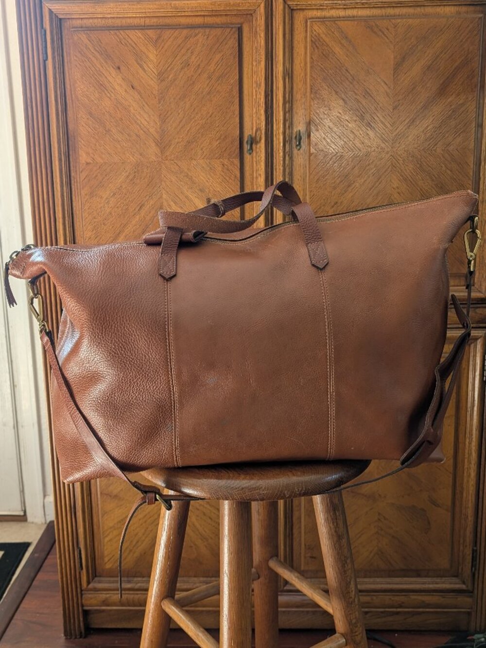 Madewell Leather Transport Weekender Bag